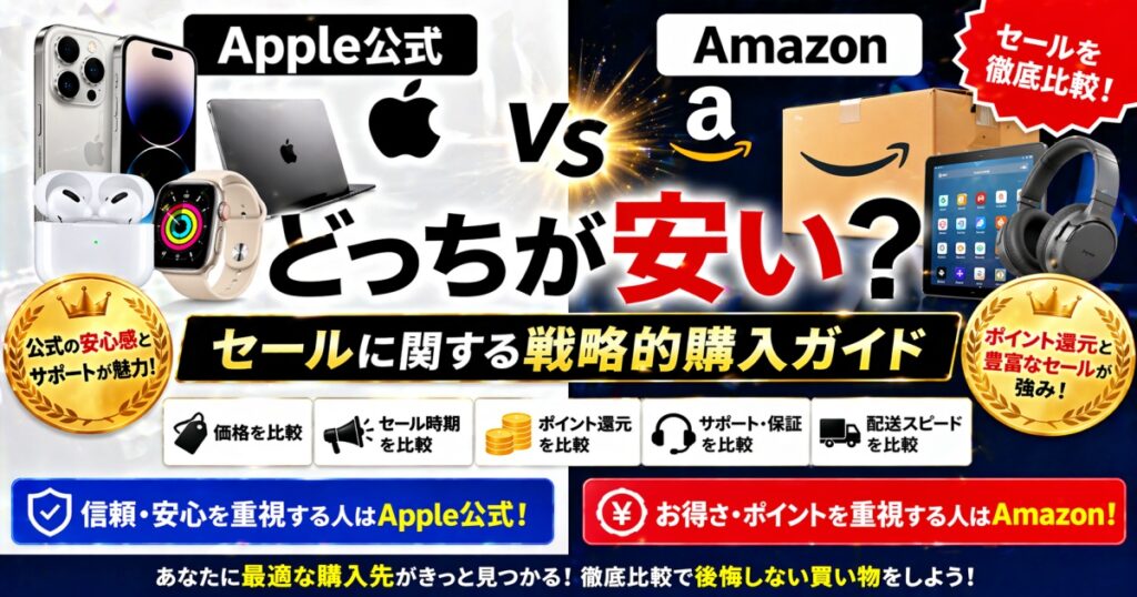 Apple公式 vs Amazon どっちが安い？セールに関する戦略的購入ガイド