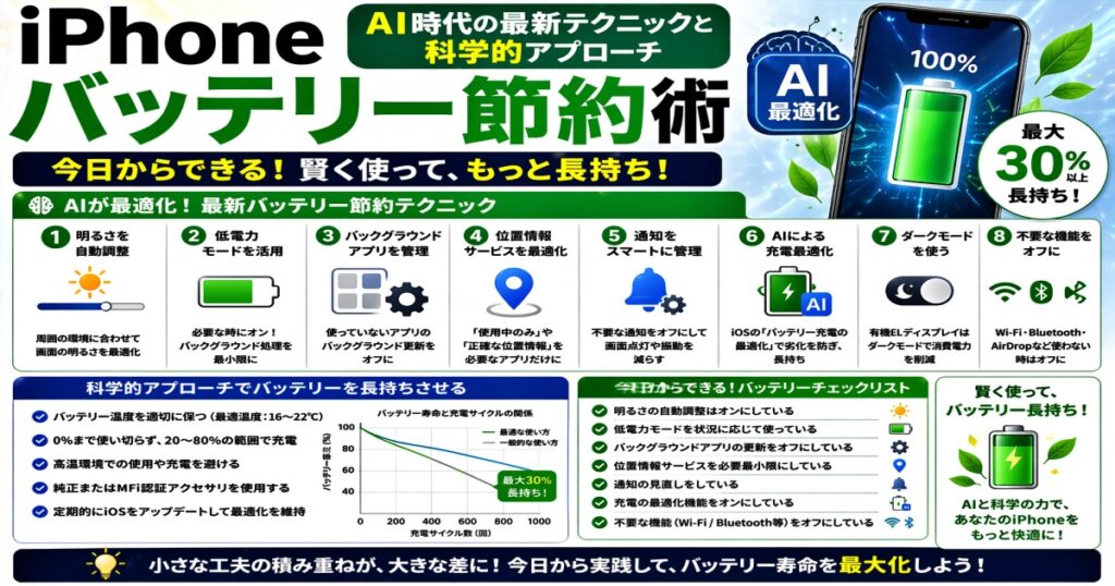iPhoneバッテリー節約術｜AI時代の最新テクニックと科学的アプローチ